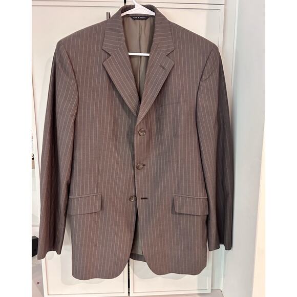 Banana Republic‎ Blazer Mens 40S Brown Striped Cotton Sport Coat 3 Button Jacket - Picture 4 of 7